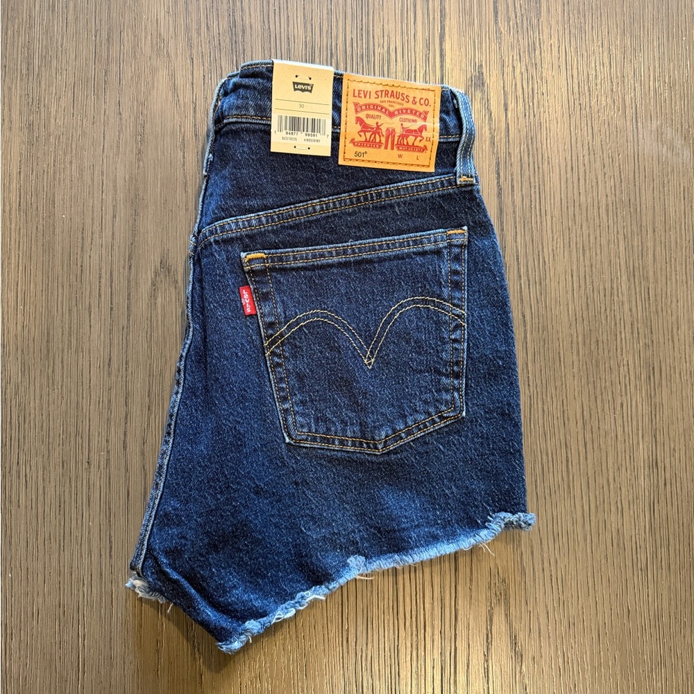 Levi's Dark Blue Denim Cutoff Shorts